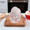 Unique Bargains KISS Letter Print Disposable Baking Cups Greaseproof Paper Red White 1.97"x1.18" 100 Pcs - 2 of 4