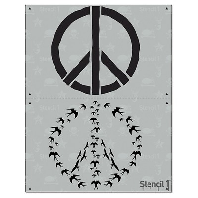 Stencil1 Peace Swallows - Layered Stencil 8.5" x 11"