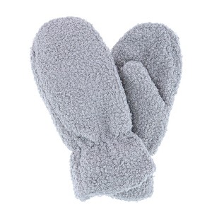 CTM Women's Boucle Teddy Mittens with Gathered Wrist - 1 of 3