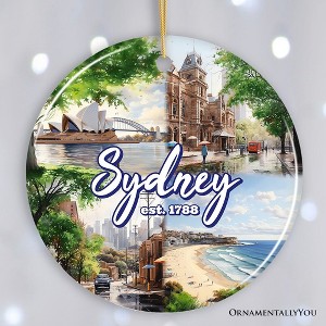 Illustrated Sydney Australia Ceramic Ornament, Travel Souvenir and Christmas Gift| OrnamentallyYou - 1 of 4