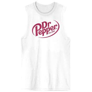 Dr. Pepper EST 1885 Maroon Logo Crew Neck Sleeveless White Men's Tank Top
