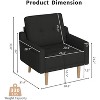 Mid Century Modern Accent Chair Upholstered Armchair Comfy Reading Chair Wood Legs Fabric Single Sofa Living Room - 3 of 4