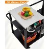 Grill Table for Egg Style Kamado Griller, Heavy Duty Outdoor Grill Station Prep Table, Spacious Prep Surfaces, Storage Compartments and Hooks - 3 of 4