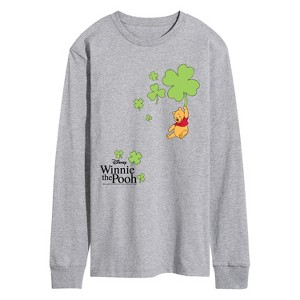 Men's - Winnie The Pooh - Shamrock Pooh Long Sleeve Graphic T-Shirt - 1 of 3