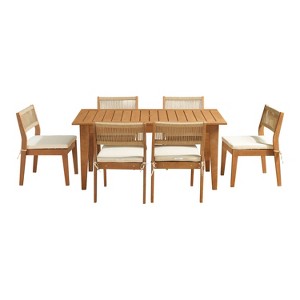 Alaterre Furniture 7pc Barton Outdoor Weather Resistant Dining Set - 1 of 4