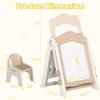 SUGIFT 3-in-1 Kids Easel with Chair, Height  Adjustable Magnetic Board, Block Table and Bookshelf - 3 of 4