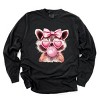 Valentine Raccoon With Bubblegum - Women's Garment Dyed Long Sleeve Graphic T-Shirt - 2 of 4
