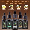 XIKEZAN 5 Pack Beard Oil Set with Sandalwood Orange Vanilla Cedarwood Unscented for Beard Care Moisturizing Soften Gift for Men - 2 of 4