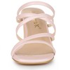 Allegra K Women's Square Toe Crisscross Strap Block Heels Slide Sandals - 2 of 4