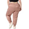 Agnes Orinda Women's Plus Size Satin Elastic Waist Athleisure Ankle Length Casual Jogger Pants - 4 of 4