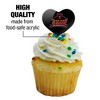 Shaw University Primary Logo Heart Love Cupcake Picks Toppers Decoration Set of 6 - 3 of 4