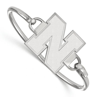 Black Bow Jewelry Sterling Silver Nebraska Cornhuskers NCAA Bangle Bracelet 7 Inch