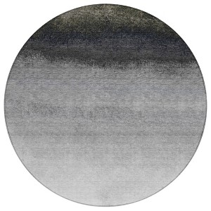 Silver And Black Ombre Washable Indoor Outdoor Area Rug - 1 of 4