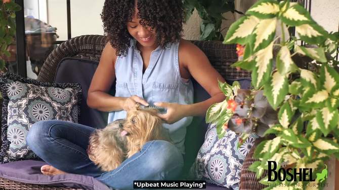 BOSHEL Undercoat Rake For Dogs - Premium Double Sided Dog Grooming Brush - Dog Deshedding Brush - Dematting Comb For Dogs, 2 of 9, play video