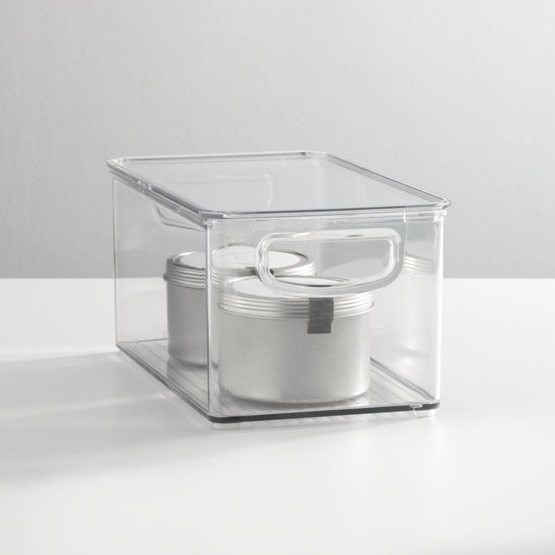 mDesign Plastic Storage Bin Box Container, Lid and Handles, 3 of 9