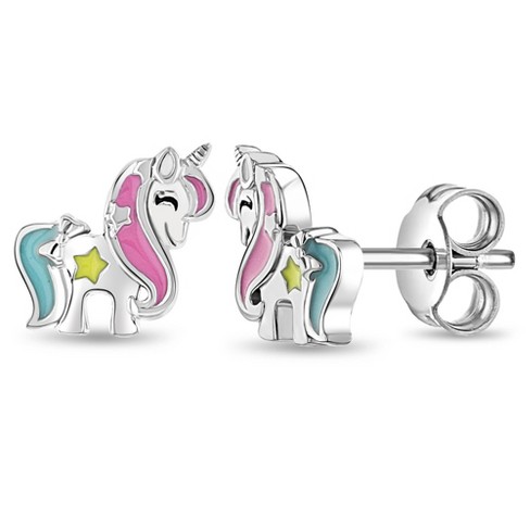 925 Sterling Silver Beautiful Pink & White Enamel Unicorn Jewelry Set for Young Girls at in Season Jewelry