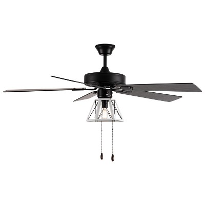 42" 5 Blade Sabine Black Lighted Ceiling Fan - River of Goods: LED Kit, Reversible Blades