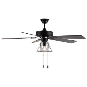 42" 5 Blade Sabine Black Lighted Ceiling Fan - River of Goods: LED Kit, Reversible Blades - 1 of 4