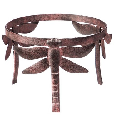 Evergreen Dragonfly Adorned Metal Gazing Ball Stand