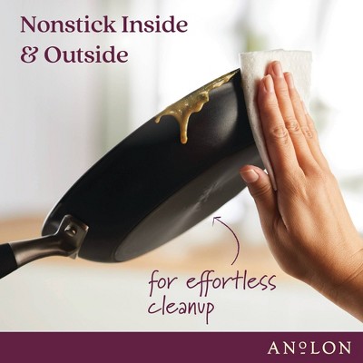 Onyx Black Aluminum Nonstick Saucier with Pour Spout, 2 Quart