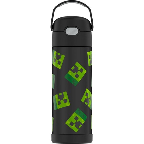 Thermos Minecraft 16oz FUNtainer Water Bottle Black Keeps Cold up to 12 hrs