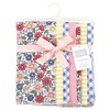 Hudson Baby Infant Girl Cotton Flannel Burp Cloths, Pink Blue Pretty Floral 7 Pack, One Size - 2 of 4
