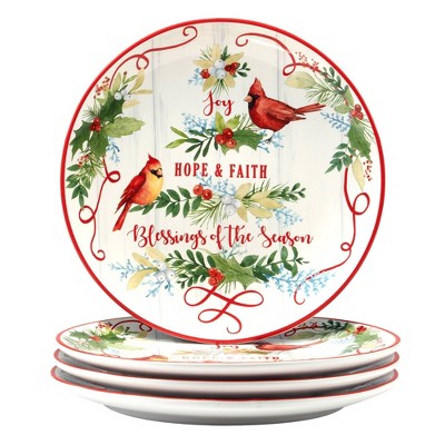 Certified International Set of 4 Winter Greens Dinner Plates