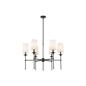 Emily 6-Light Chandelier - Elegant Glass & Brushed Nickel - Dimmable, 38" Wide - 1 of 4