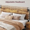 Platform Bed Frame with Wooden Headboard, Under-Bed Storage & Metal Legs Rustic Brown, Noise-Free, No Box Spring Needed, Easy Assembly - 3 of 4