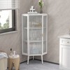 Okak Bathroom Storage Cabinet, Modern Floor Coner Cabinet with Tempered Glass Door and 2/3 Shelves for Living Room, Home Office - 2 of 4