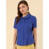 INSPIRE CHIC Women's Sweet Ruffle Trim Peter Pan Collar Button-Down Shirt - 2 of 4