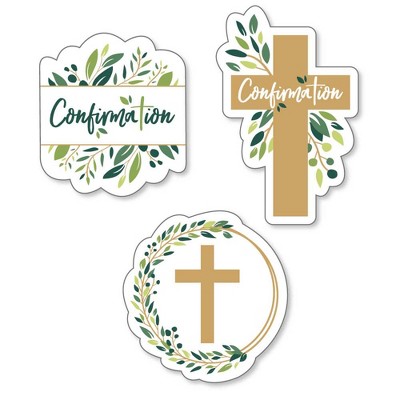 Big Dot of Happiness Confirmation Elegant Cross - DIY Shaped Religious Party Cut-Outs - 24 Count