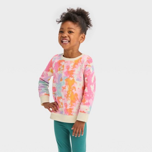 Toddler Girls' Tie-dye Fleece Sweatshirt - Cat & Jack™ 4t : Target