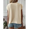 BLUEMING Womens Tank Tops Cap Sleeves Casual Crew Neck Loose Fit Knit Lightweight Pullover Sweater - 3 of 4