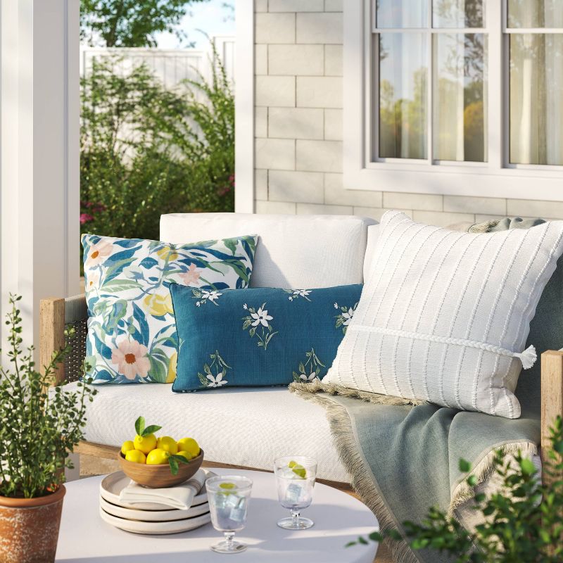 20&#34;x20&#34; Textural Solid Square Indoor Outdoor Throw Pillow White - Threshold&#8482; designed with Studio McGee, 3 of 6