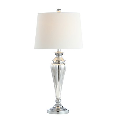 Trent 30" Silver Traditional Table Lamp with Cotton Shade