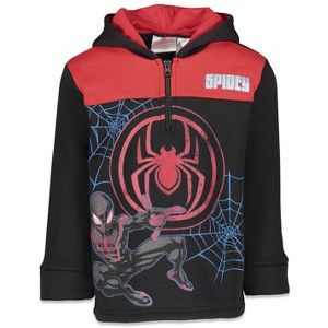 Marvel Spider-Man Captain America Hulk Black Panther Miles Morales Venom Iron Man Half Zip Hoodie Toddler to Little Kid - 1 of 4