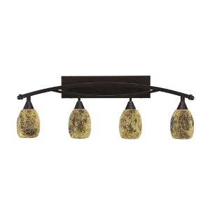 Toltec Lighting Bow 4 - Light Vanity in  Bronze with 5" Gold Fusion Shade - 1 of 1