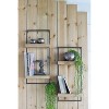 COWLOWN 12 in. Black Brown Iron and Wood Wall Shelf With Two Shelves - 3 of 4