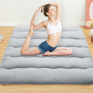 Japanese Floor Futon Mattress, Japanese Tatami Mat Folding Futon Mattress Sleeping Mattress Pad for Adults Kids, Roll Up Camping Mattress - 1 of 4