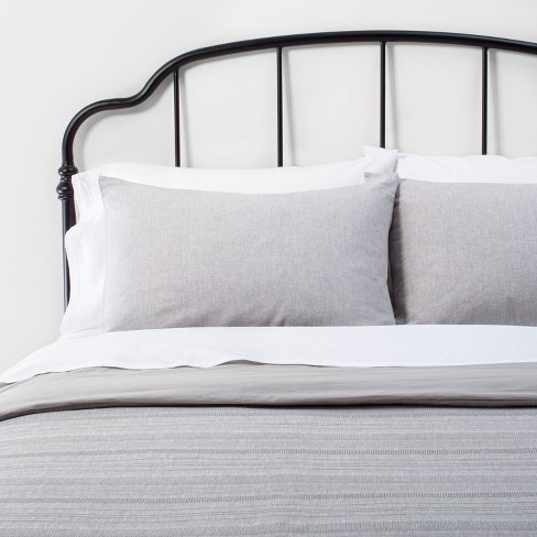 Details about   Hearth & Hand Magnolia Jet Gray Textured Stripe Linen Blend KING Comforter Set 