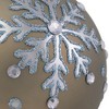 Northlight Mirrored Snowflakes Christmas Glass Ball Ornaments - 4"- Pale Gold - Set of 2 - 3 of 4