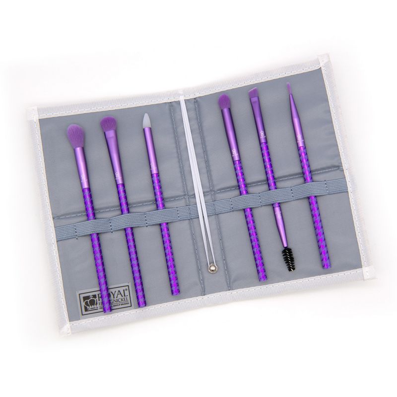 MODA Brush Keep It Classy Metallic Purple 7pc Eye Flip Makeup Brush Set., 3 of 13