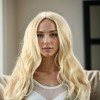 Unique Bargains Women's Big Curly Long Hair Wig Gold Tone 1 Pc - 2 of 4