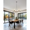 YANSUN 6-Light Black Farmhouse Chandelier with Adjustable Height Industrial Clear Glass Pendants perfect for Dining Room - 4 of 4
