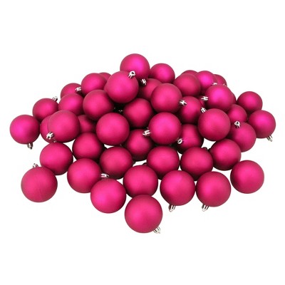 Northlight 32ct Shatterproof Matte Christmas Ball Ornament Set 3.25" - Magenta