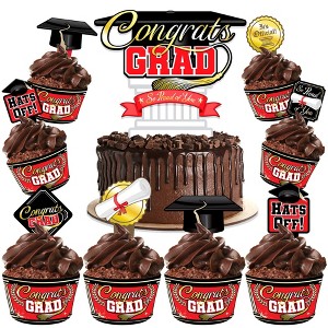 Treasures Gifted Red Graduation Cake Topper & Red Graduation Cupcake Toppers Kit - 1 of 1