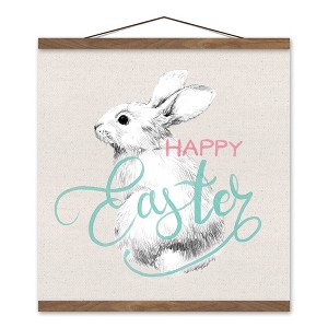 Creative Products Happy Easter Sketch Bunny 16 x 16 Teak Hanging Canvas - 1 of 3