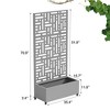 Dovelina Floor Planters Mobile Metal Planter Box, Trellis for Climbing Plants, Drainage Holes and wheels - 3 of 4