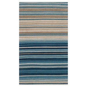 Blue/Multi Stripes Tufted Accent Rug - (3